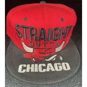 Straight Outta Chicago Hat Snapback Bulls Greatest‎ 24 Red Black